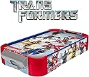 World Tech Toys Transformers Air Hockey Table for Kids - Wooden Tabletop Game with Puck, Pushers & Air Flow System - Hasbro Licensed - Kids 4+