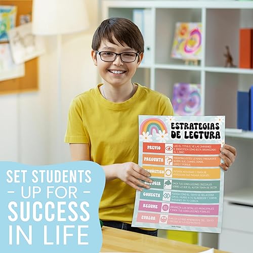 Miniatura 8 de Hadley Designs Decoraciones de aula de español - 6 carteles españoles para secundaria, decoración de área para Salón de Lectura, Rincón de Lectura