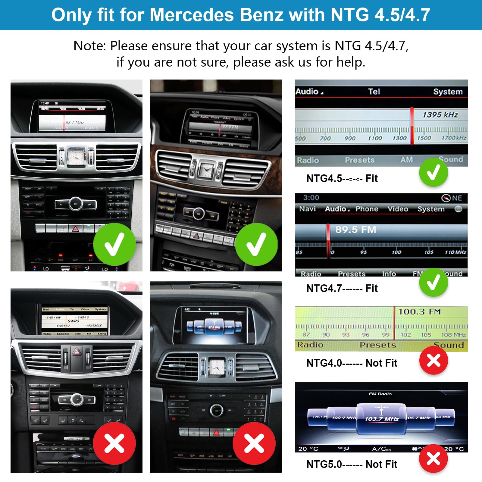 Ninetom Wireless Carplay Retrofit Kit Decoder for 2011-2015 Mercedes Benz A/B/C/GLK/GLA/GLC/GLS/ML/GL/SLK/E/G/V Class with NTG4.5/4.7 System - Image 2