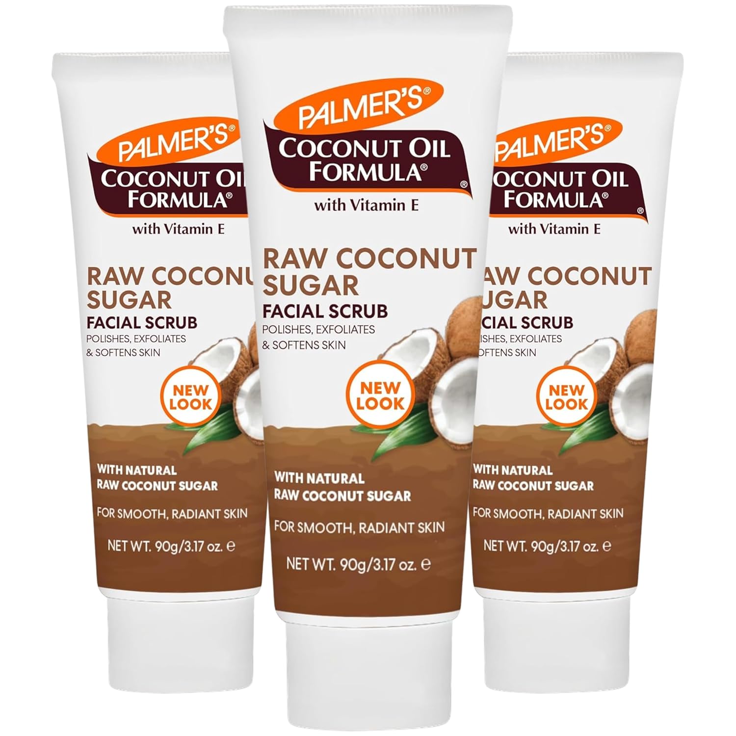 Palmer’s Coconut Oil Formula Coconut Sugar Facial Scrub Exfoliator, 3.17 Ounces (Pack of 3)
