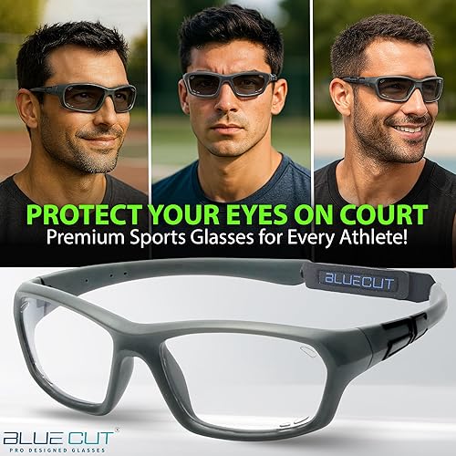 Miniatura 3 de BLUE CUT Gafas de protección deportiva, lentes fotocromáticas, gafas de seguridad para baloncesto, pickleball para deportes de interior y exterior