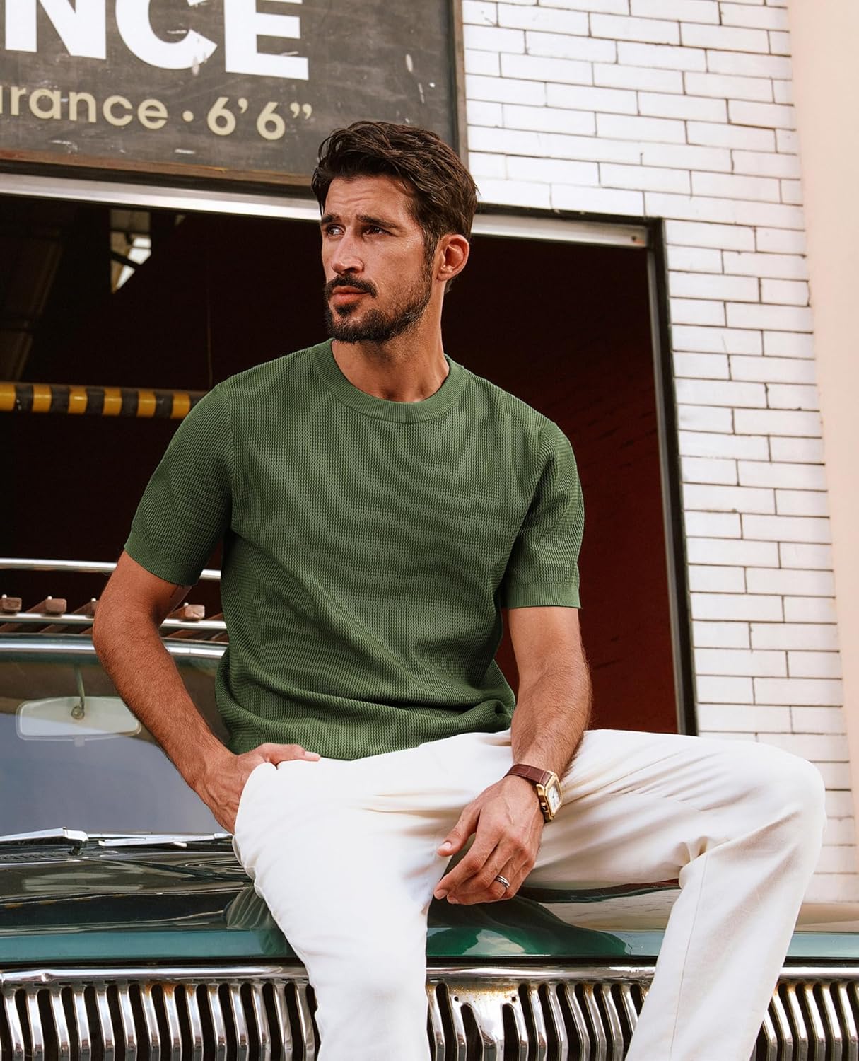 PJ PAUL JONES Mens T-Shirts Knit Short Sleeve Crewneck Shirt Casual Textured Pullover Tees - Image 2