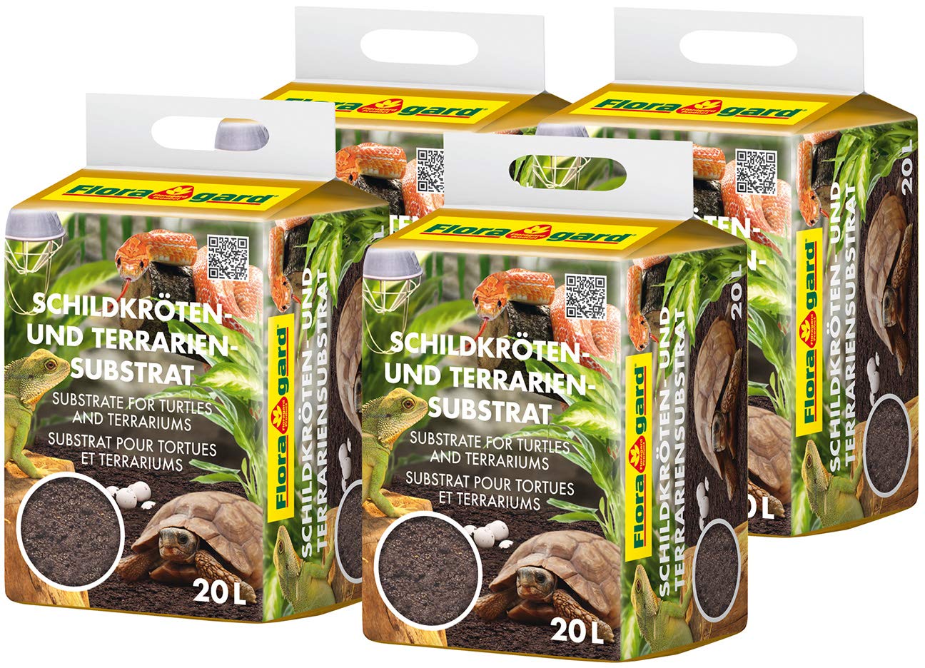 Floragard Terriccio per tartarughe e terriccio per terrari, 80 l (4 x 20 L)