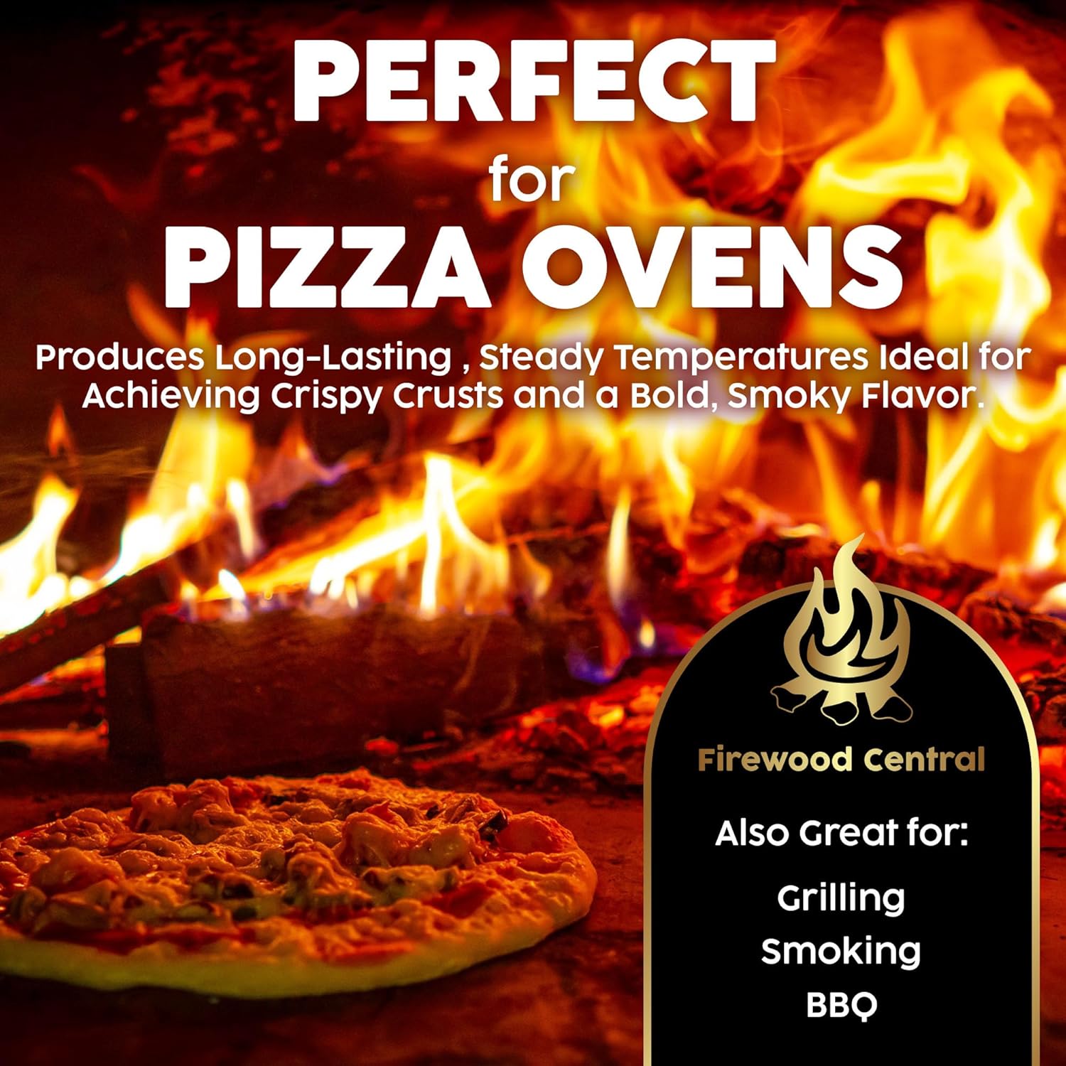 Firewood Central Kiln-Dried PA Oak – 8” Splits (Approx 39.5 lb) – Bold Smoking Wood for Pizza Ovens, BBQ & Fire Pits – Easy Light, Low Smoke, USA-Sourced