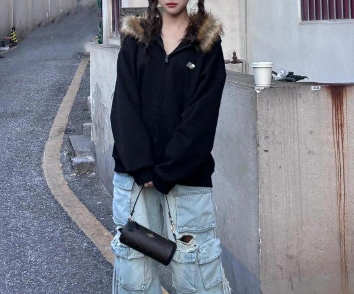 ジャケット・アウター Fuga fur jacket fur p coat y2k emo 31ynoRB98iL.jpg