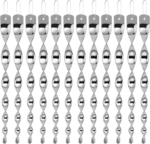Woodpecker Rods for House,Bird Reflective Devices Outdoor,Reflective Scare Rods,Bird Reflectors for Outside(Christmas Reflector Strip Hanging Home As Decoration (12PCS)