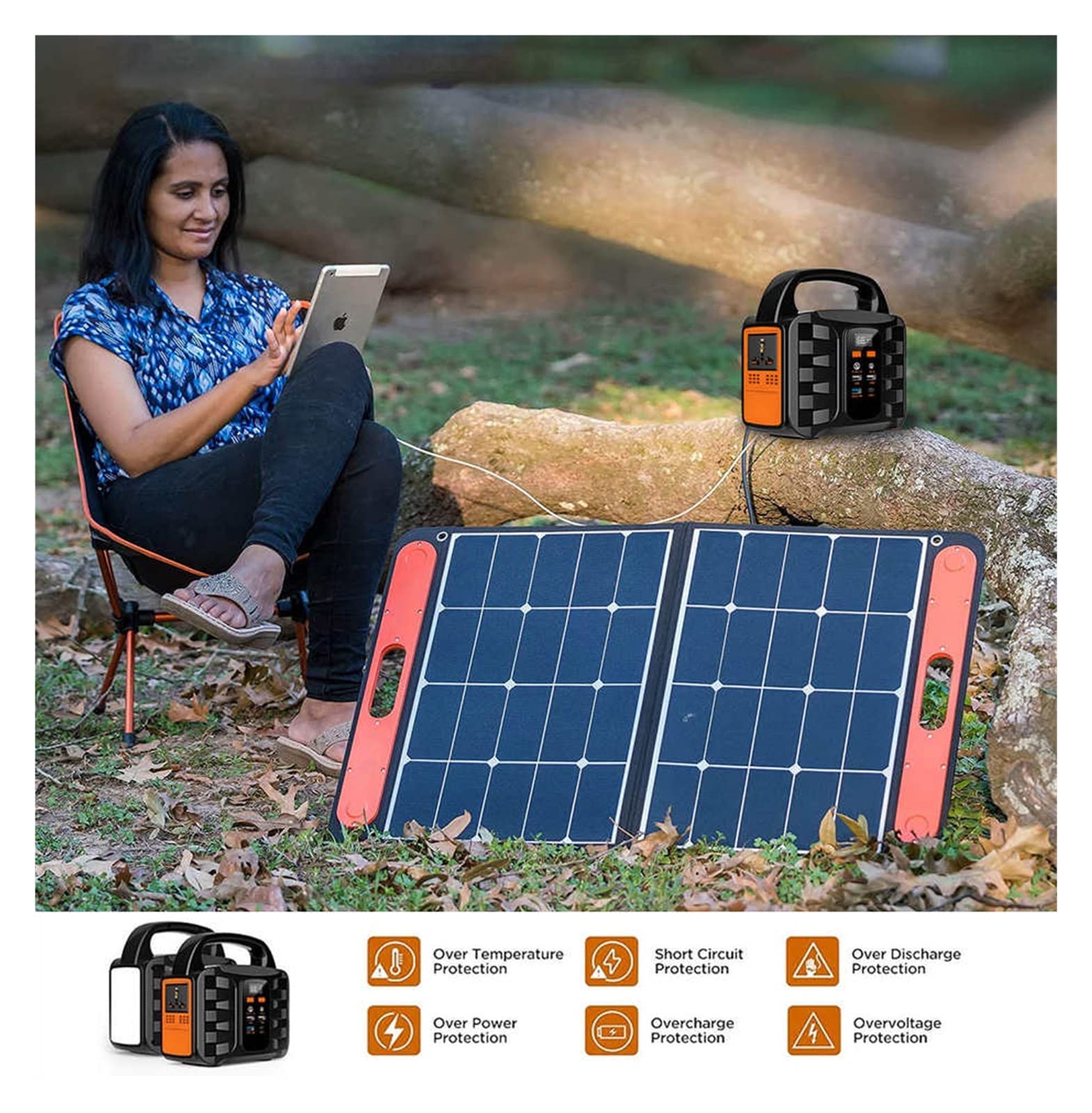 Portable Power Bank 110V 220V Power Station 100W Générateur Solaire Dc Powerstation Lifepo4 pour Camping en Plein Air Batterie (Color : POWERSTATION-T, Size : 220V_UK)