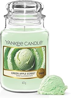 Scented Candle - Green Apple Sorbet Large Jar - Long Burning Candles: up to 150 Hours - Gifts for Women