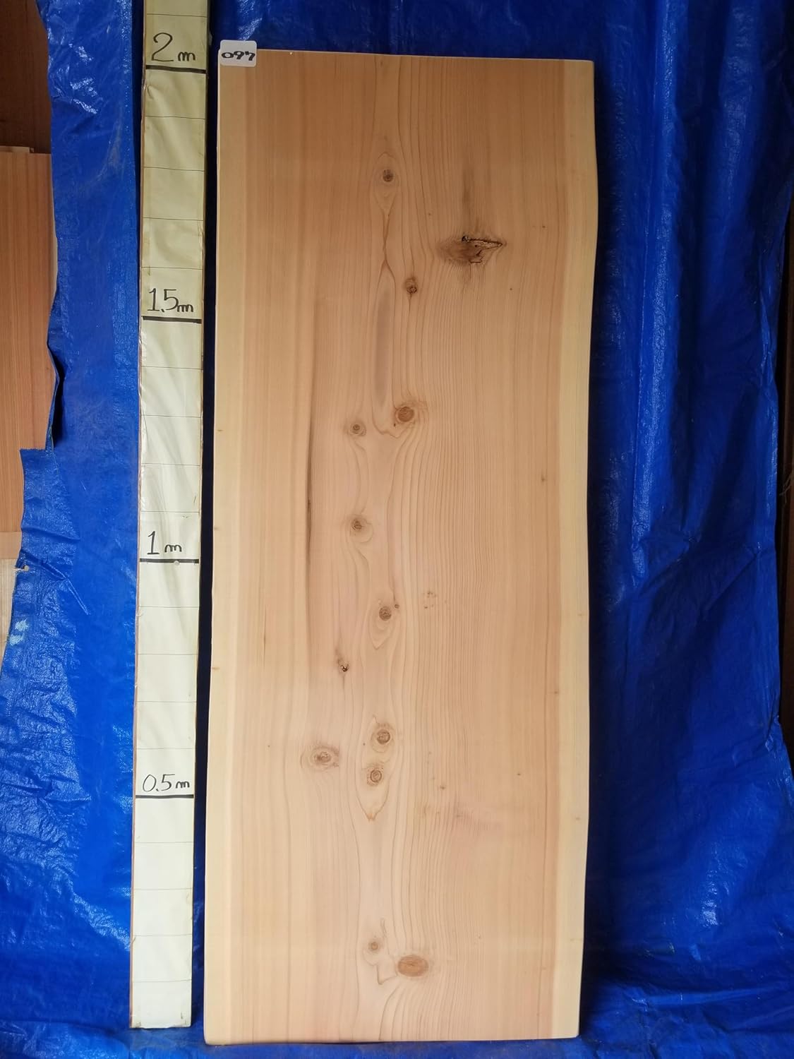 天然杉 無垢材 厚6.0cmX巾74.5～77.5cmX長201cm 工場直送 カウンター テーブル 書斎机 テレワーク用 DIY