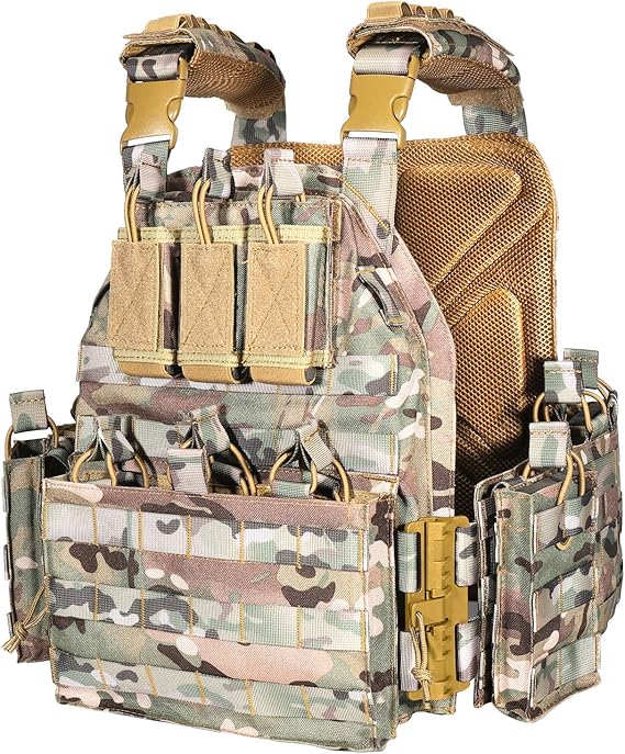 Gilet Tactique Molle Militaire - Camo Désert Numérique, Réglable, Pour Airsoft