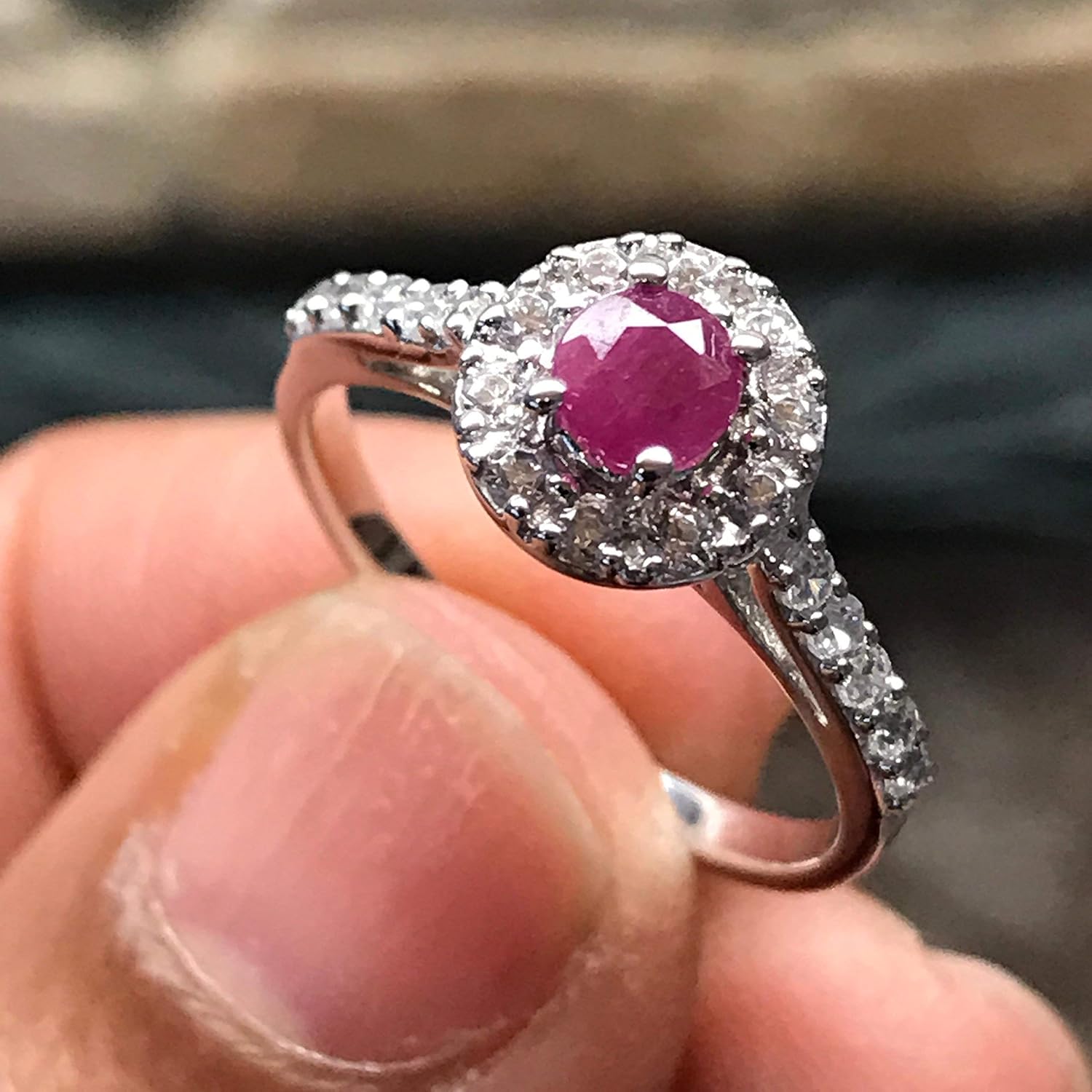 Natural Ruby 925 Solid Sterling Silver Engagement Ring Size 6, 7, 8, 9 - Image 4