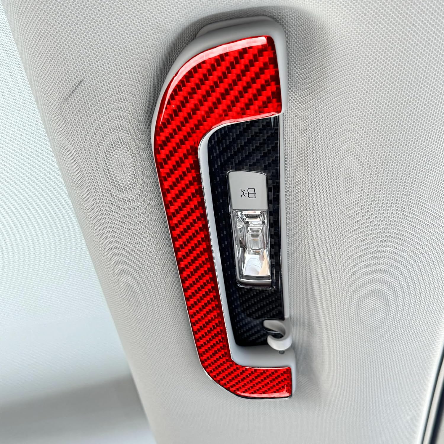 Real Carbon Fiber Compatible with Mercedes-Benz GLE W167 2019-2024 2020 2021 2022 2023 350 450 580 Accessories Car Sunroof Handle Cover Interior Trim Decal Red 4PCs