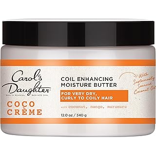 Carol's Daughter Coco Creme Coil Enhancing Moisture Butter, with Coconut Oil and Mango Butter, for Very Dry Curly Hair, Paraben and Silicone Free, 12 oz