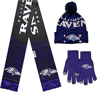 FOCO X Zubaz NFL Collab 3 Pack Glove Scarf & Hat Outdoor Winter Set