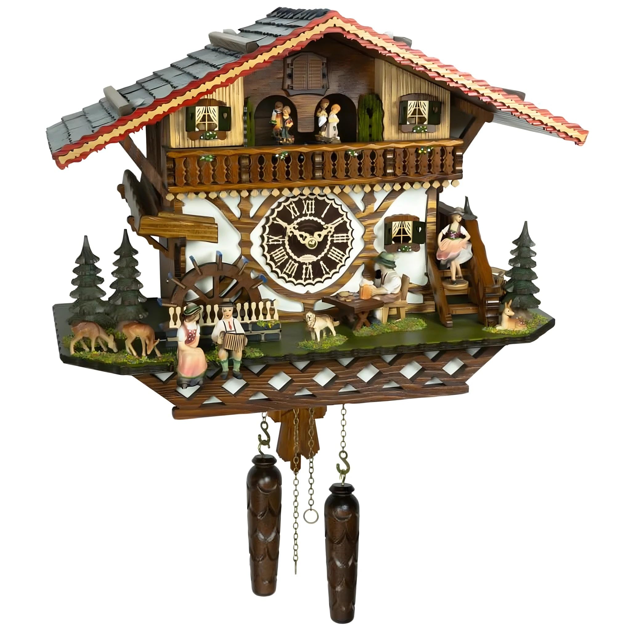 Dolfi | Cuckoo Automatic Clock Mechanism | Hand-Painted Wood in Val Gardena | Religious Item