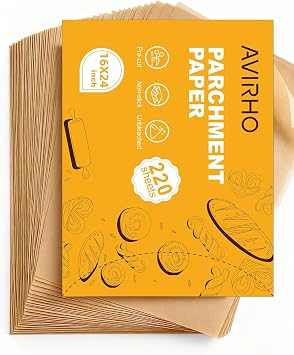 220 Pcs Parchment Paper Sheets for Baking | 16 x 24 Inches, Unbleached Precut Baking Paper for Oven, Airfryer, Heavy Duty Non-Stick Parchment Sheets for, Baking, Cooking, Grilling & Steaming