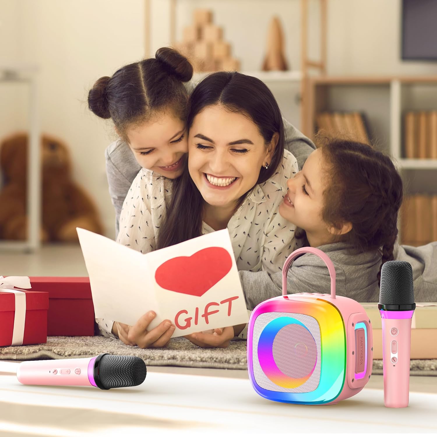 Mini Karaoke Machine for Kids Adults: Portable Karaoke Machine with 2 Wireless Mics... - Image 9