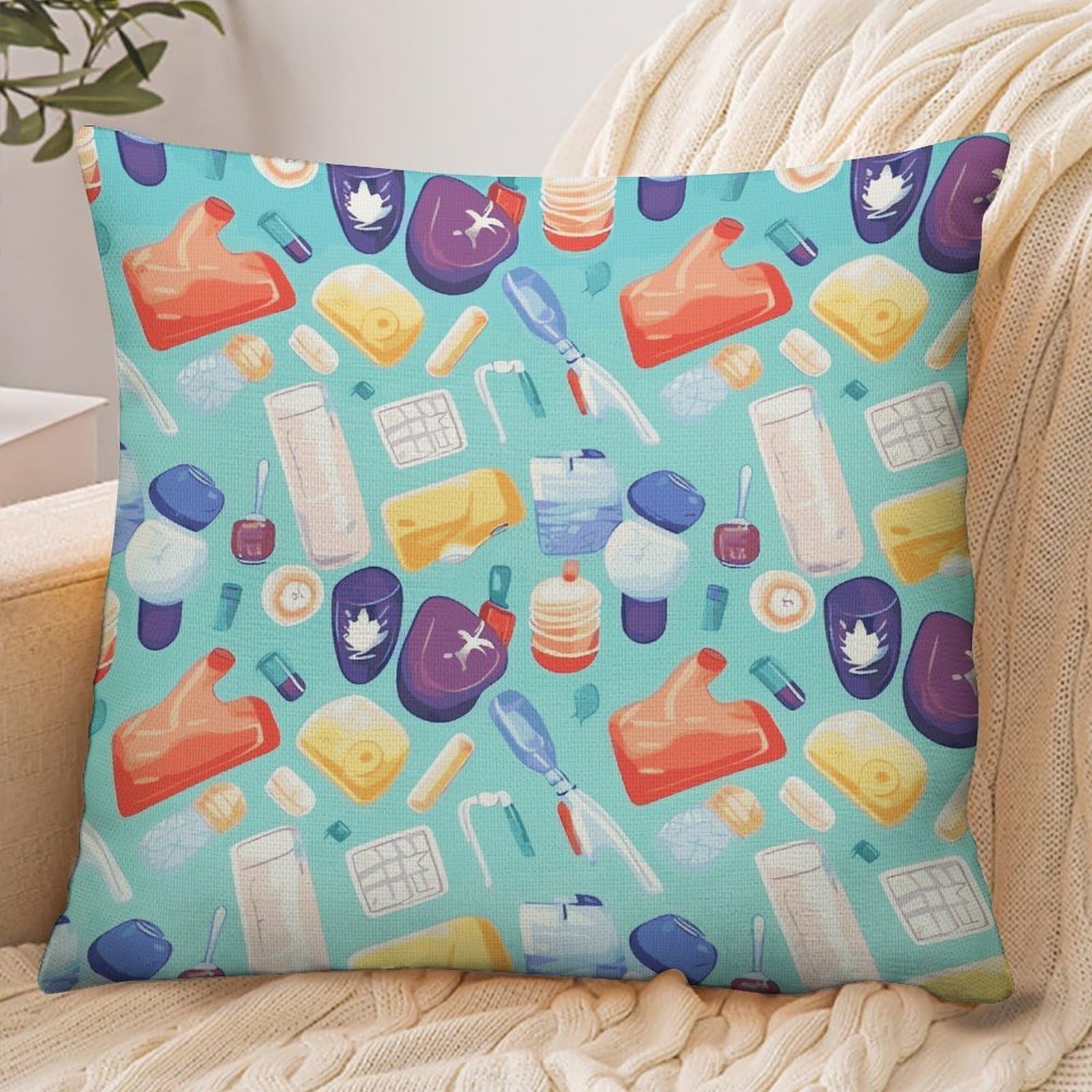 Fekiloot Style Gradient Medical Items Pattern Pillowcase Pillow Sham Pillow Case