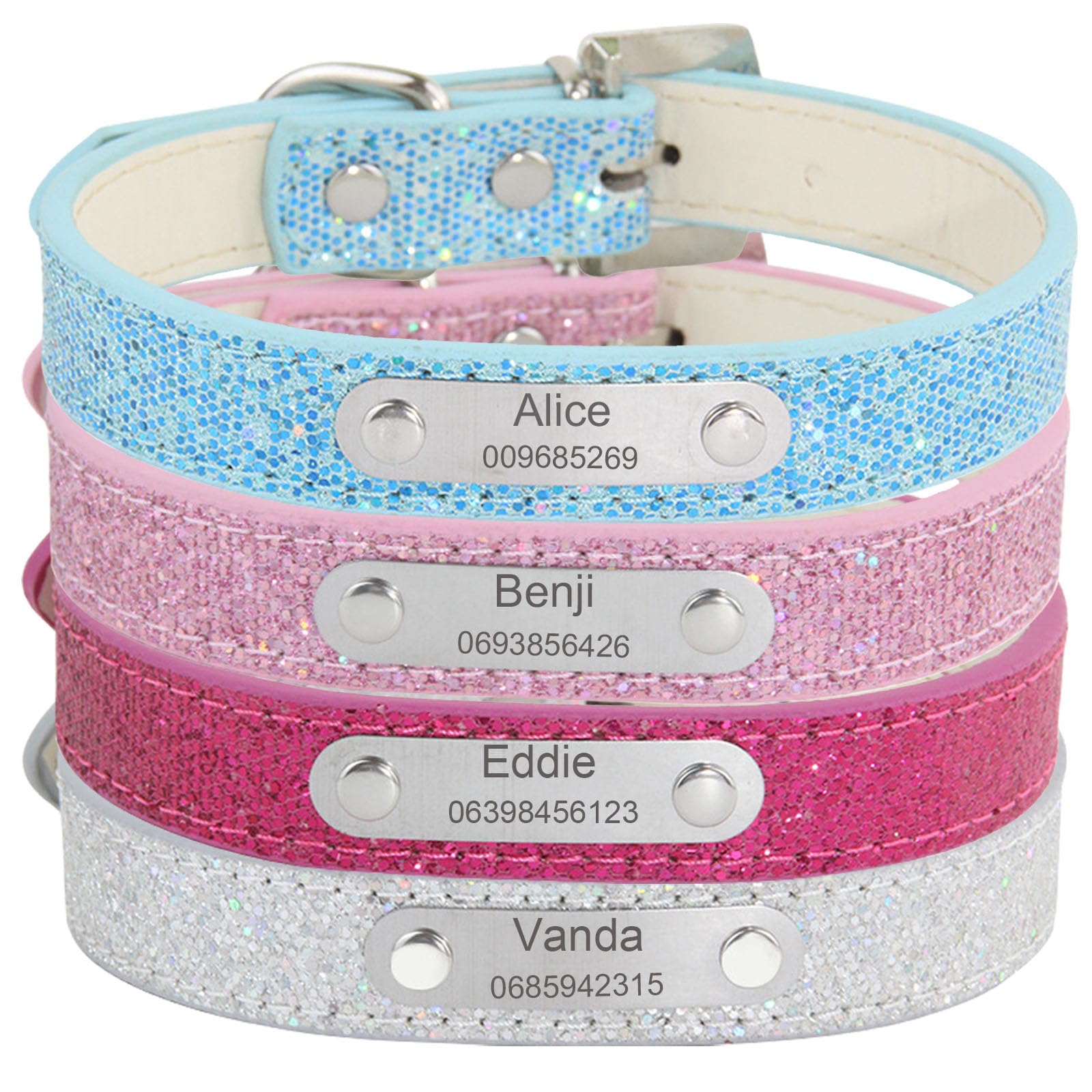 Collar de perro personalizado collar para perros con placa personalizada de acero inoxidable collar perro piel talla pequeña mediana grande