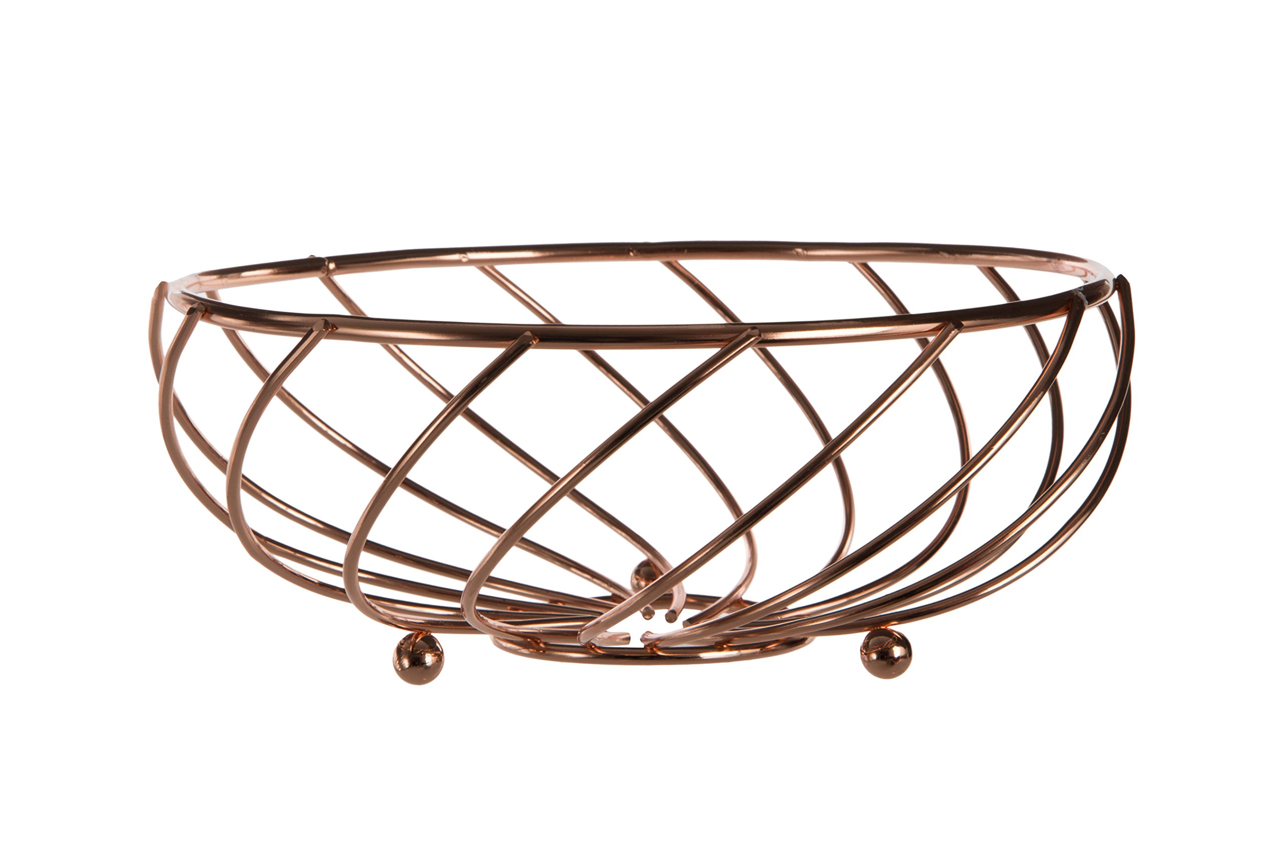Premier Housewares Kuper Cesto di Frutta/Metallo, Rose Gold Metal Wire, Oro/ Rosa