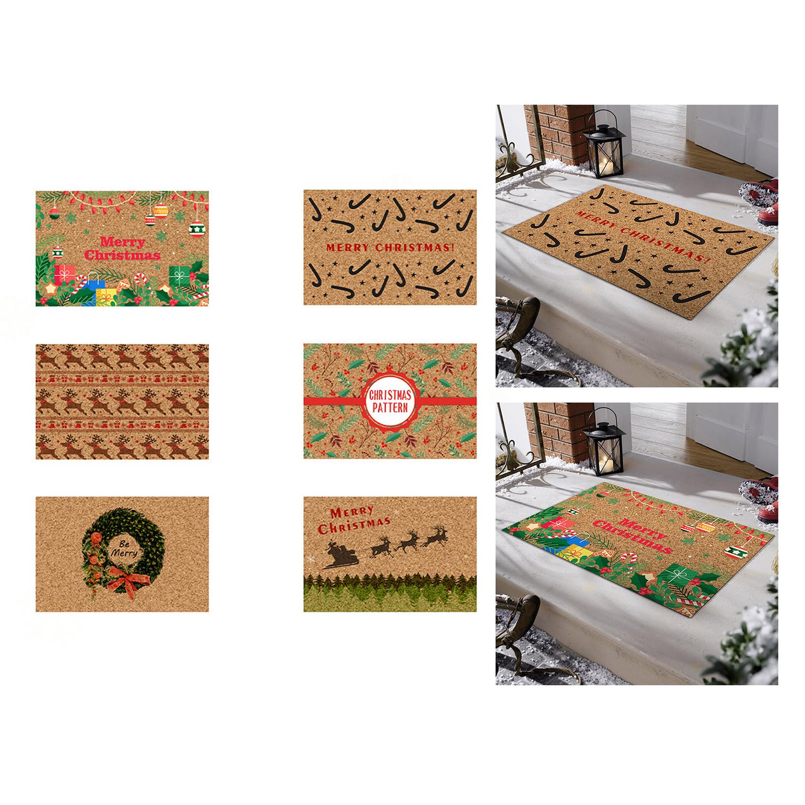 Felpudo de Navidad con varios patrones de dibujos animados para familias, decoración de Año Nuevo, tapete de bienvenida