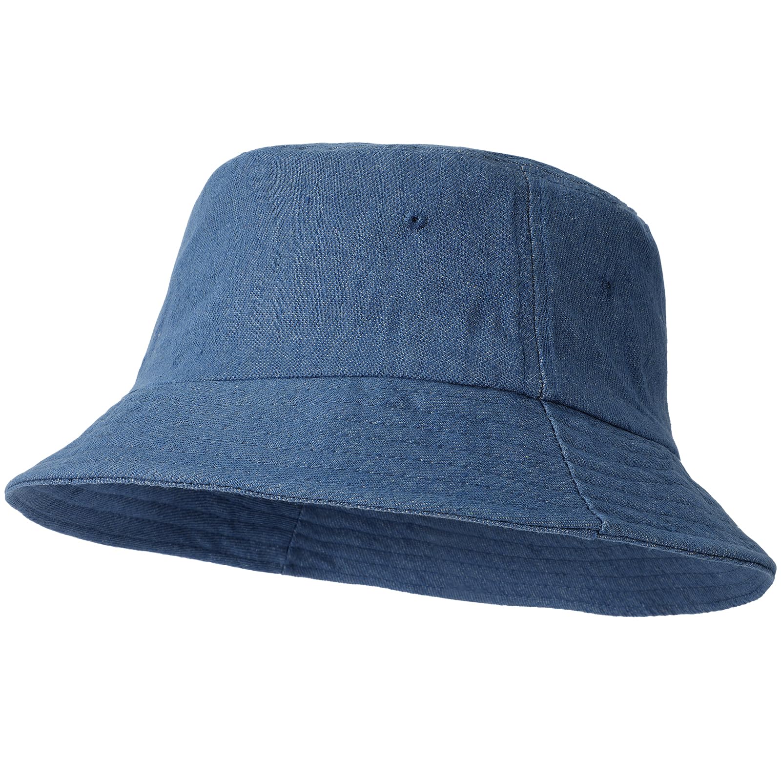 AYPOW Sombrero de Pescador XX-Large Unisex, Grande Algodón Vaquero Lavado Plegables Sombrero de Sol al Aire Libre, Gorra de Pesca Bucket Hat Senderismo al Aire Libre Viajes Hombres Mujeres, 57-65cm