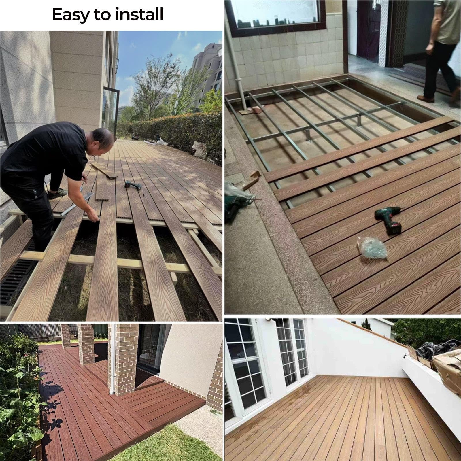 Dalles terrasse composite bois-plastique, dalle sol finition imitation bois
