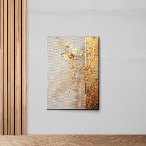 Miniatura 7 de Original Ginkgo biloba Print On Canvas, Modern Textured Gold Wall Art, Abstract Gold Leaves Print, Living room Wall Decor, Art Print, Print