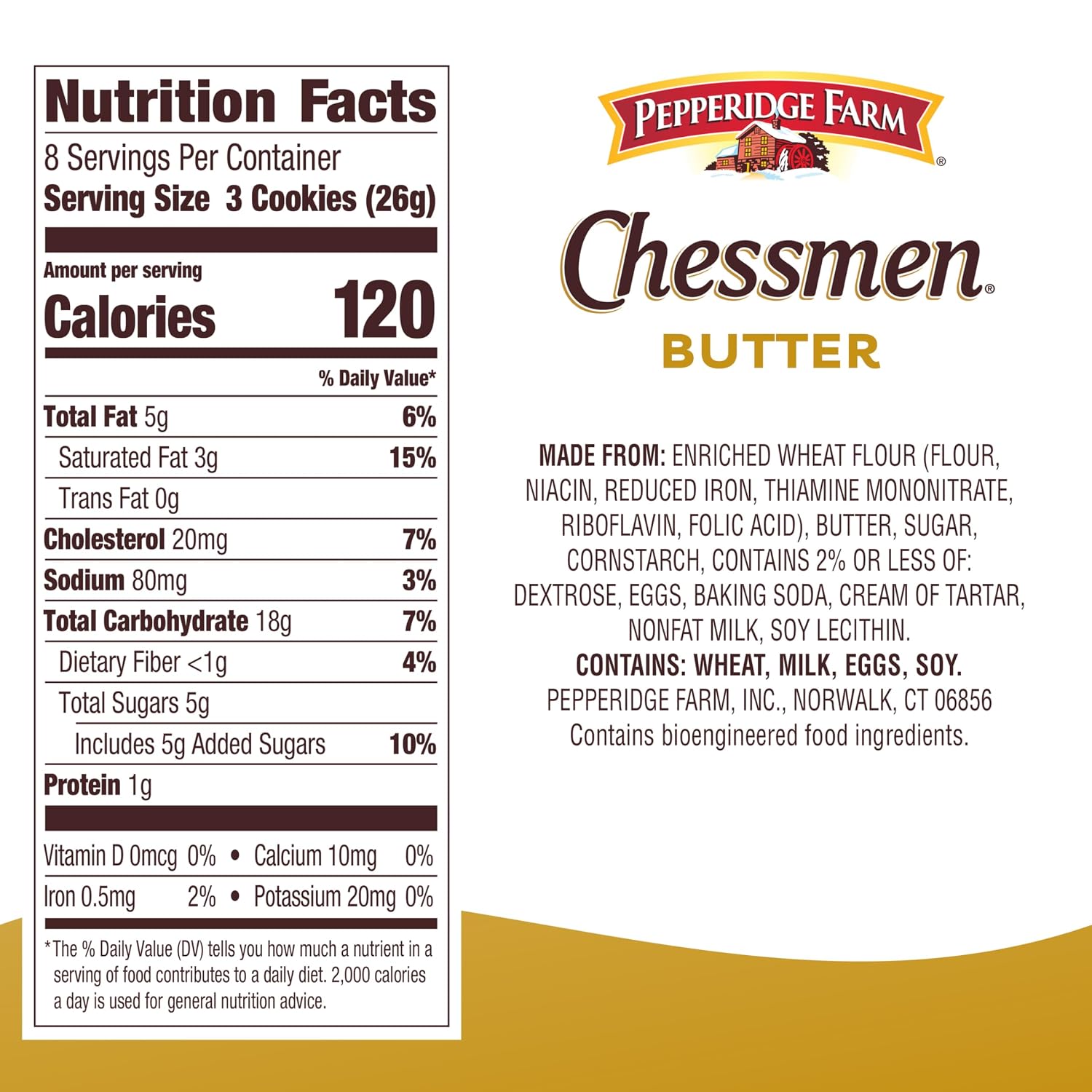 Pepperidge Farm Chessmen Butter Cookies,7.25 oz. Bag (Packaging may vary),(Pack of 3) image 2