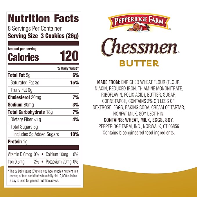Pepperidge Farm Chessmen Galletas de Mantequilla 7.25 oz miniatura 2
