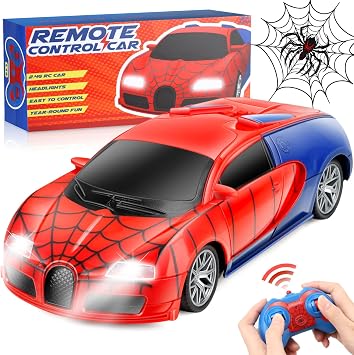 Aooess Remote Control Car Toy for Kids Spider Rc Cars for Boys Age 4-7 Toy Cars for Boys Age 4-7 Racing Car Toys Spider Toys for Boy 4-6 Birthday Gift for 3 4 5 6 7 8 9 Year Old Boy Girls, Red