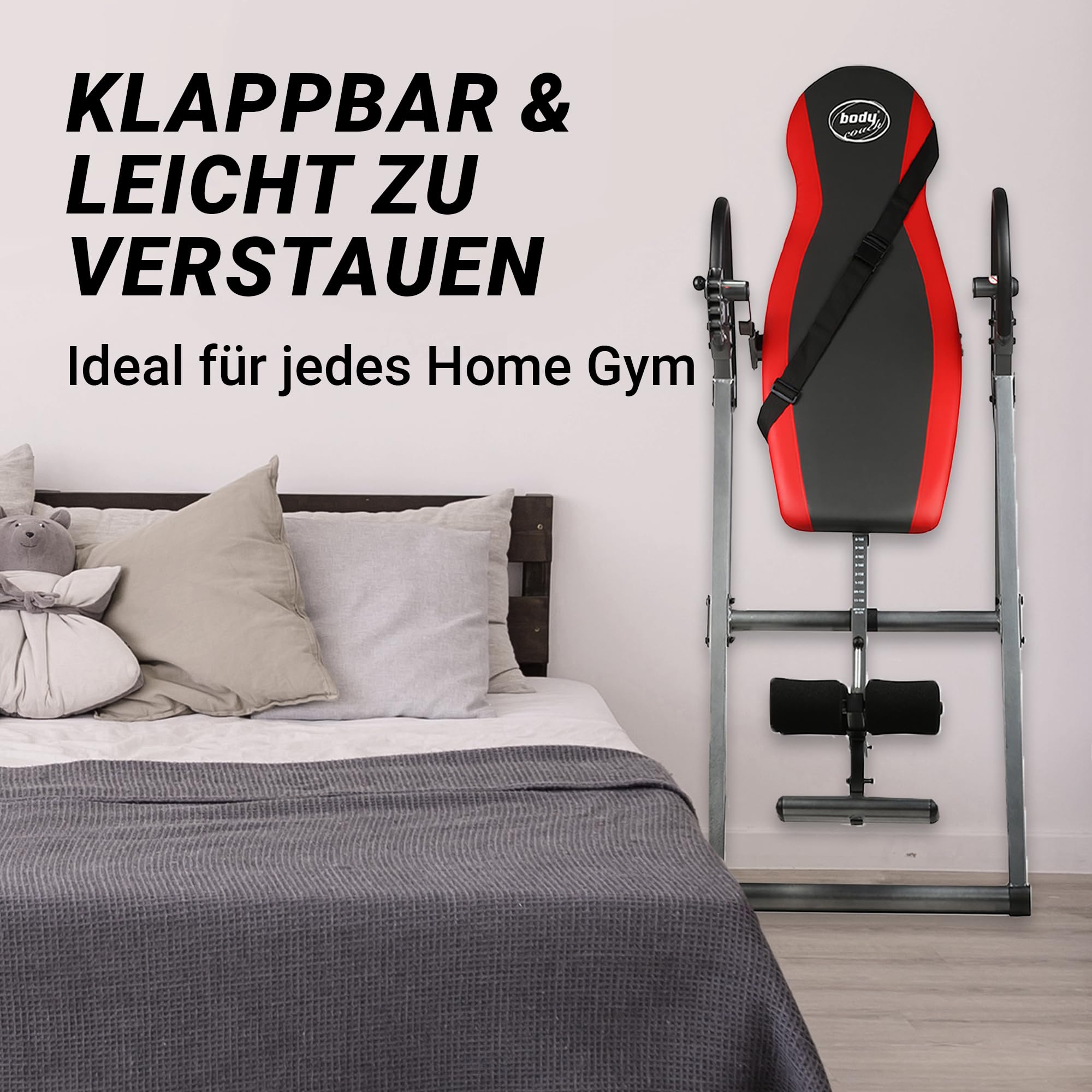 BODYCOACH Schwerkrafttrainer Streckbank Rücken & Wirbelsäule Inversionstisch Neigung Winkel verstellbar stabil bis 130 kg