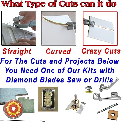 Miniatura 5 de Kit de herramientas manuales de cortador de azulejos 1 cortador de azulejos de cerámica de 4 12 pulgadas sierra de azulejos ultrafina de diamante