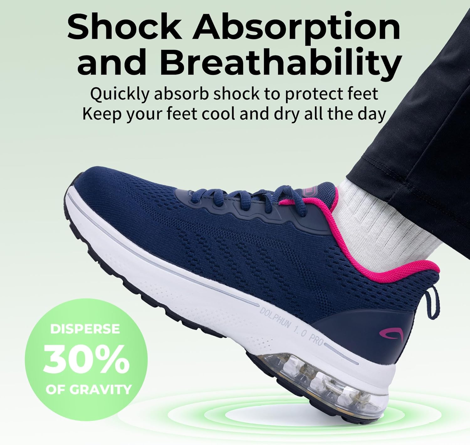 AOV Wide Toe Box Running Shoes Women Arch Support Walking Sneakers for Plantar Fasciitis Athletic Tennis Orthotic Shoes for Workout Gym Black Size 8
