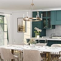 Vista 4 de Uolfin Candelabro de rueda de carro, moderno, grande, de 26.5 pulgadas, con 6 candelabros blancos para cocina, sala de estar y dormitorio