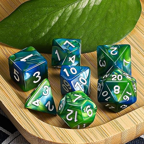 Miniatura 5 de CiaraQ DND - Juego de dados poliédricos con una bolsa de dados negra para juegos de mesa de rol D&D RPG MTG