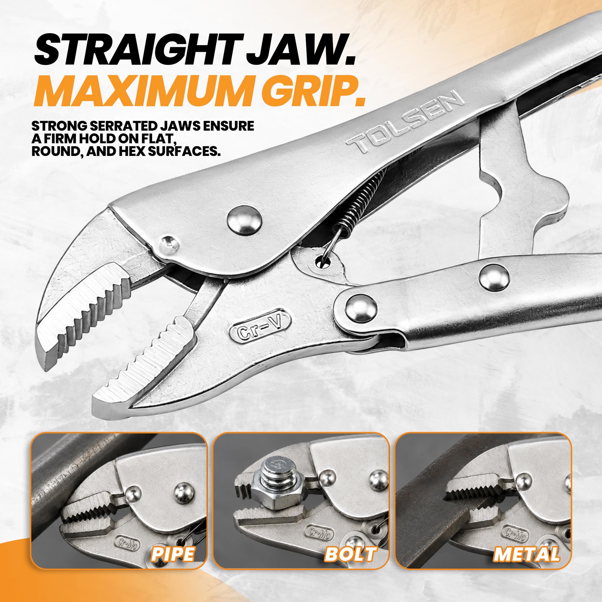 10" STRAIGHT JAW LOCKING PLIERS (INDUSTRIAL)