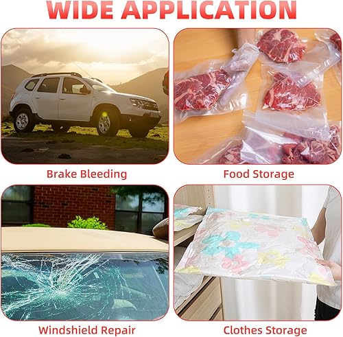 Miniatura 8 de BTSHUB Juego de 21 piezas de probador de bomba de vacío de mano, kit de herramientas de purga de líquido de embrague de freno, apto para adaptadores