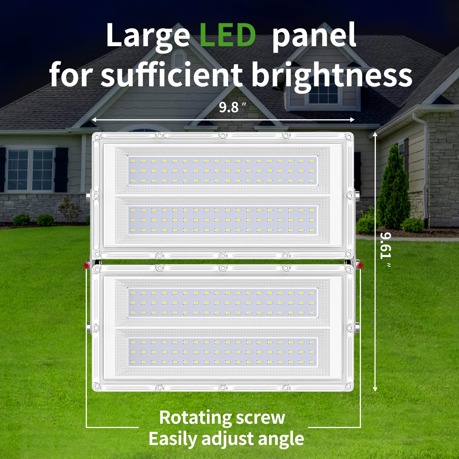 MKKM LED Strahler Flutlichter außen 300W Superhell 10000lm Flutlichtstrahler 6500K IP67 Wasserfest Außenstrahler für Sportplatz… (200, Watt)