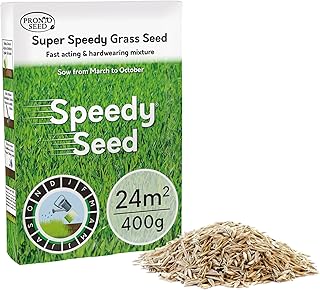 pronto seed Premium Grass Seed 400g - Fast Growing, Hard-Wearing - Covers 24m² for Lawns & Overseeding - DEFRA Approved & Tailored for UK Climate (400g)