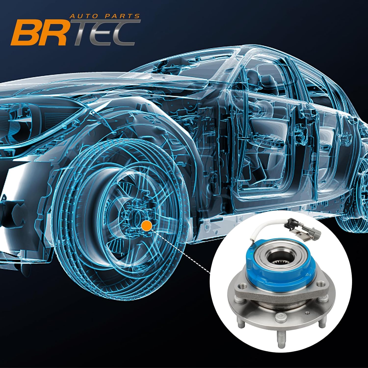 BRTEC 512223 Rear Wheel Hub and Bearing Assembly Fits for Cadillac CTS STS 2WD ONLY ABS 5 Lug