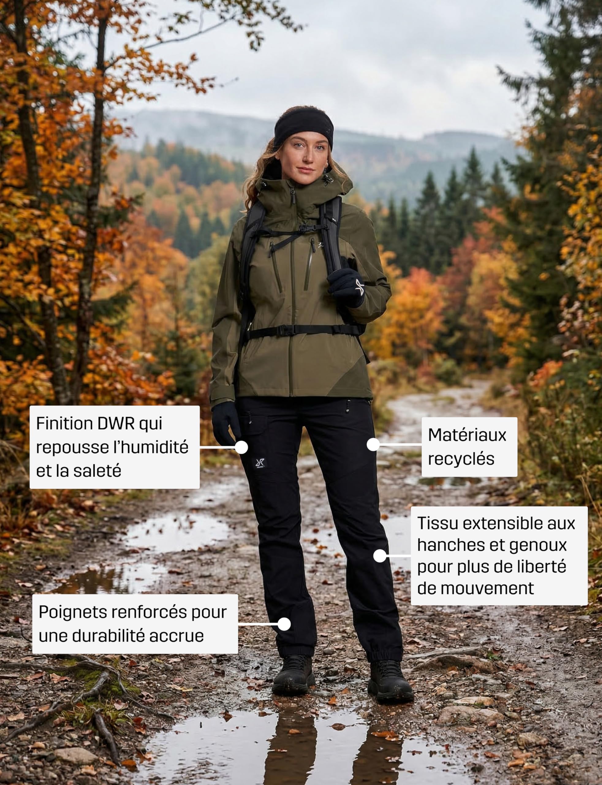 RevolutionRace Nordwand Pantalon de Randonnée pour Femme, Pantalon pour la Randonnée et de Nombreuses Activités de Plein air. Pantalon de Trekking et Travail Robuste et Durable