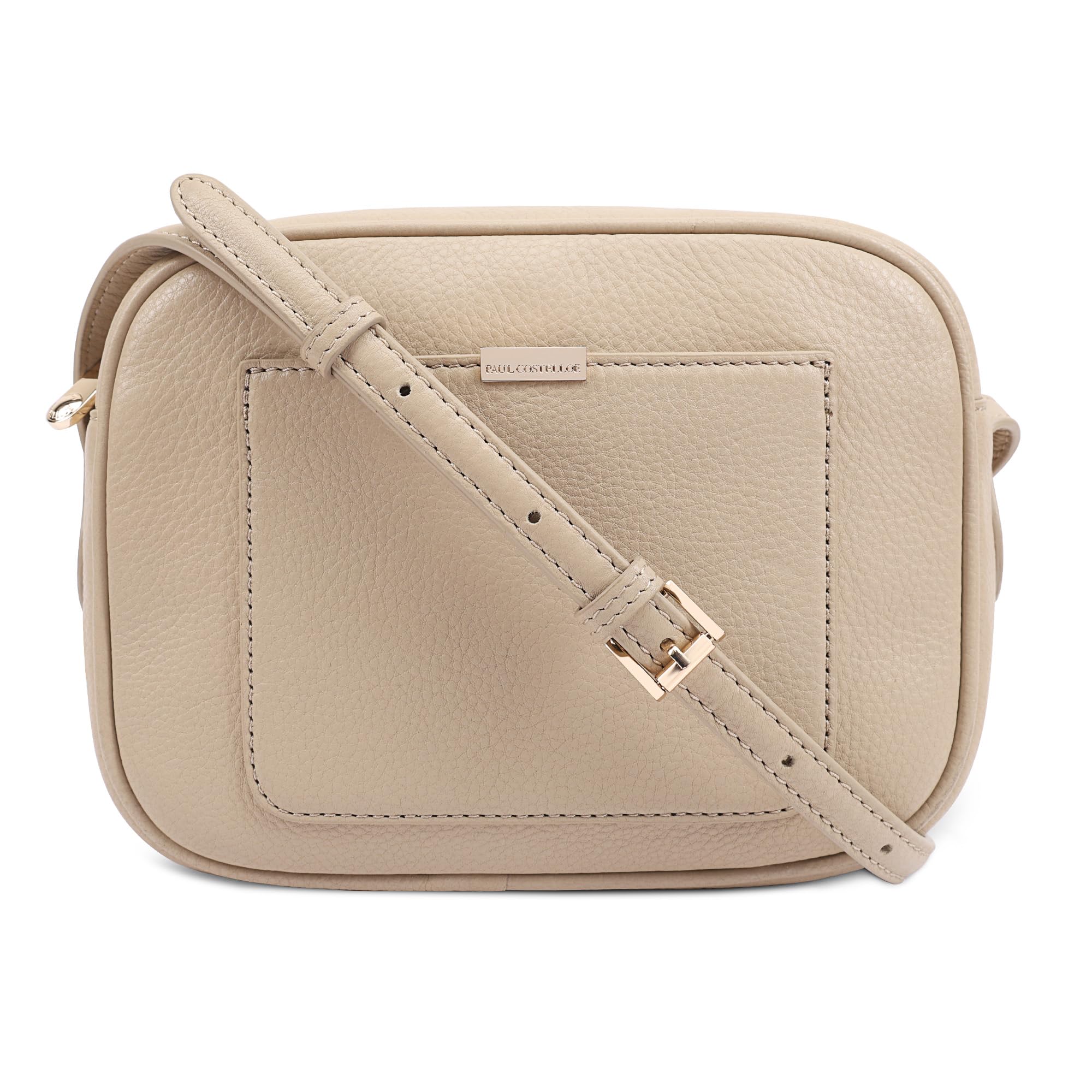 PAUL COSTELLOE Sazava Umhängetasche aus echtem Leder mit verstellbarem Riemen und goldfarbenen Metallteilen – stilvoll und vielseitig über der Schultertasche für Damen