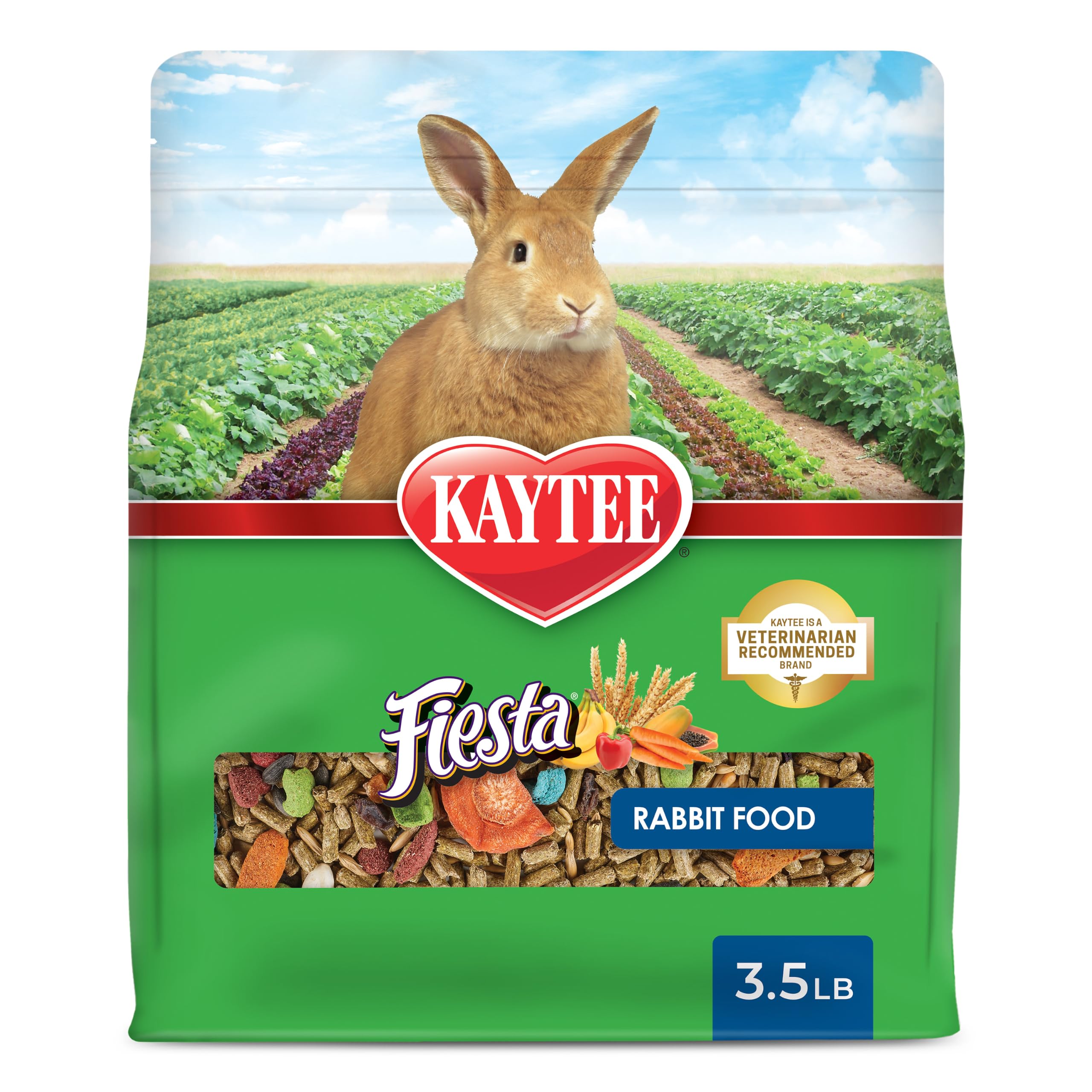 Kaytee Fiesta Rabbit Food, Supports Dental Health and Digestion | Fun at feeding time. Small animal food with bunny enrichmen