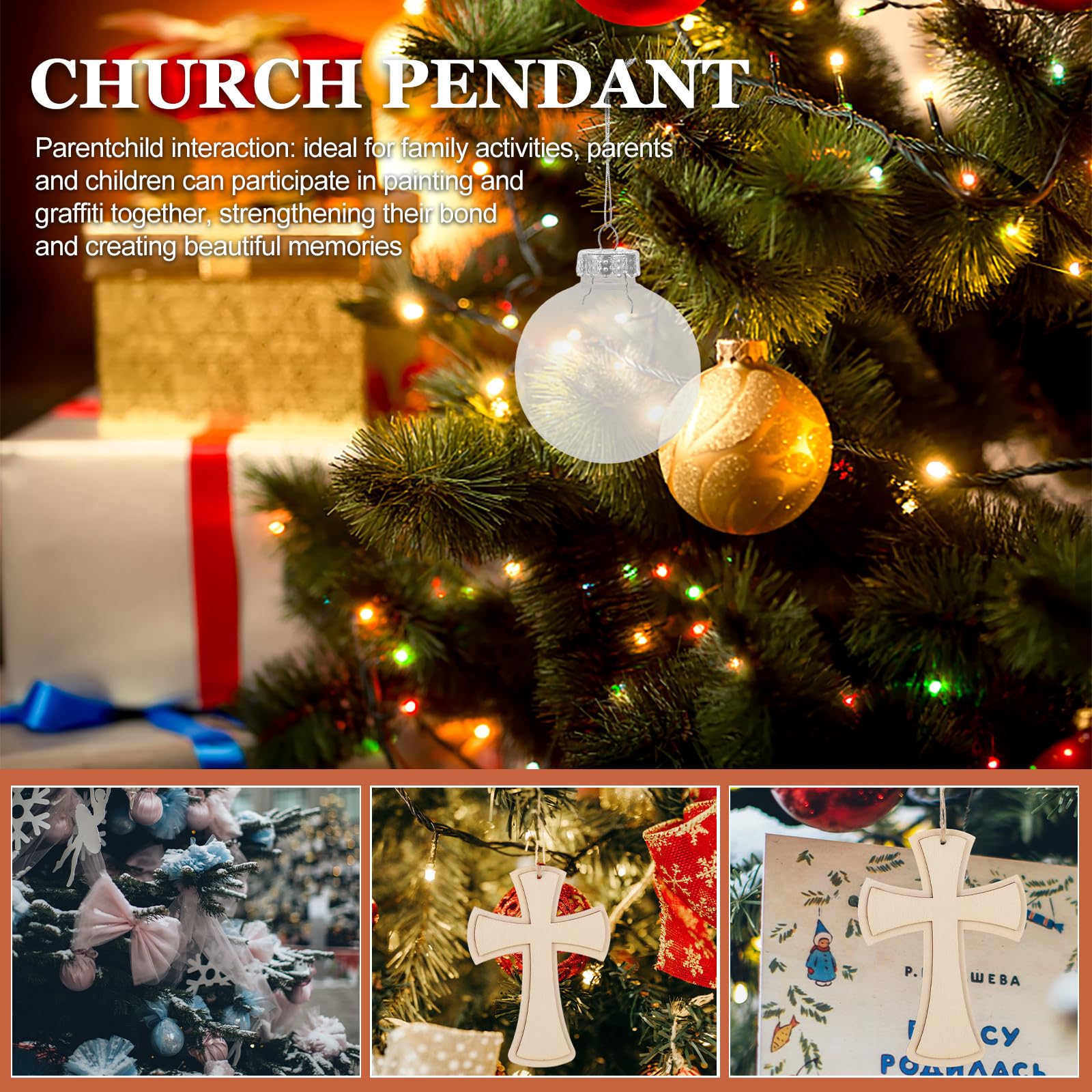 BESPORTBLE 10 Unidades Bolas Colgantes de Navidad de Plástico Transparentes para Árbol, Decoración Creativa y Sencilla Adecuado para Festivales y Ambiente Festivo