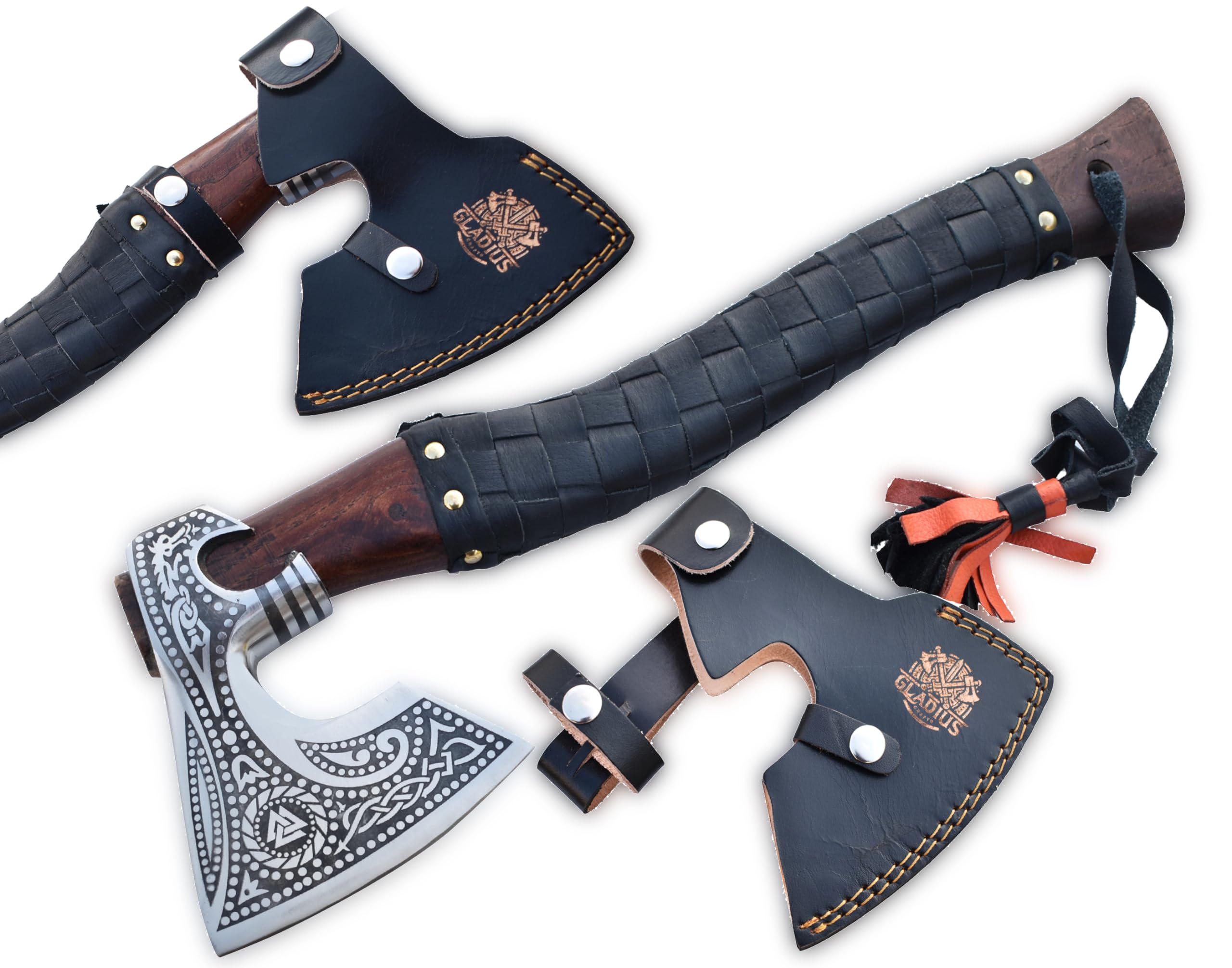 GLADIUS CRAFTS | Exquisite Handmade Viking Axe - Ideal for Collectors & Enthusiasts | Authentic, Artisan-Crafted | Medieval Styled Axe with Durable and Robust High Carbon Steel (GC-AX13)