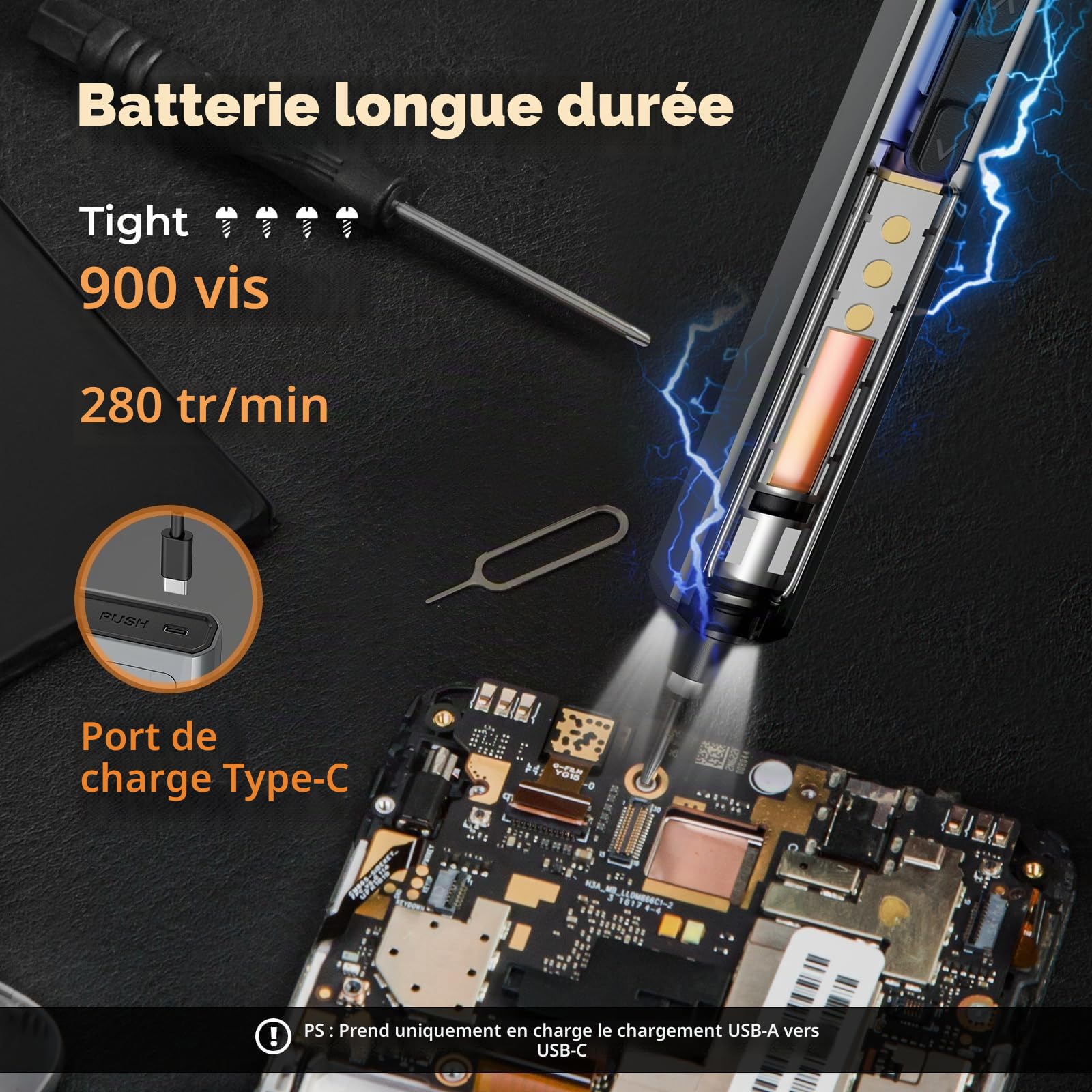 ARROWMAX SES Ultra Kit de tournevis électrique 70 en 1 magnétique de précision, 5 réglages de couple, haute vitesse 280 tr/min, écran OLED et 4 LED, mini outil sans fil