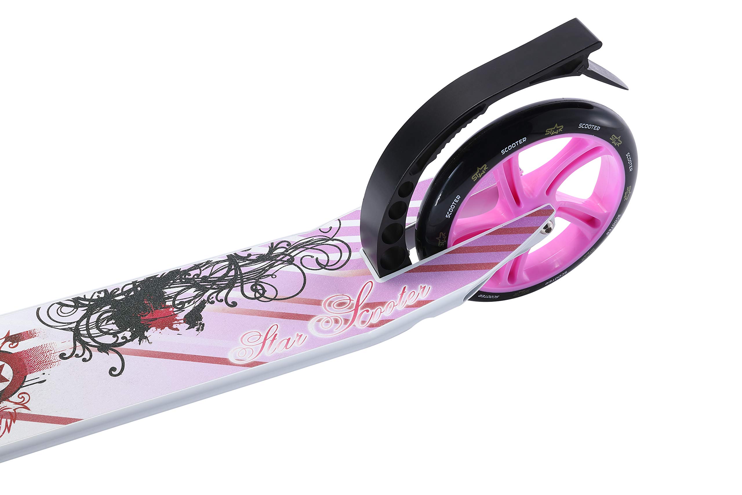 STAR SCOOTER Patinete Patineta Scooter Plegable para niños y niñas a Partir de 6-7 años y Adultos con diseño Premium para Ciudad |205 mm Edición Cruising de Lujo | Blanco & Lila
