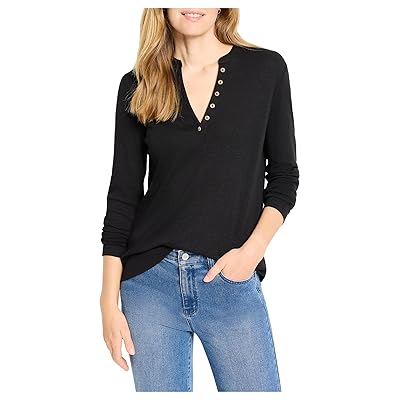 NIC+ZOE Long Sleeve Henley T Shirts Women