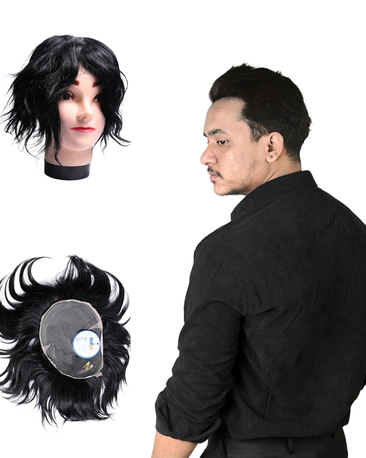 WELL HAIR Golden Miraj Hair Patch Human Hair Wigs For Men Hair Solution